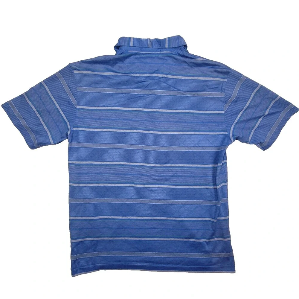 Nike Golf Tiger Woods Mens Polo Shirt XL Blue Striped Torey Pines‎ US Open